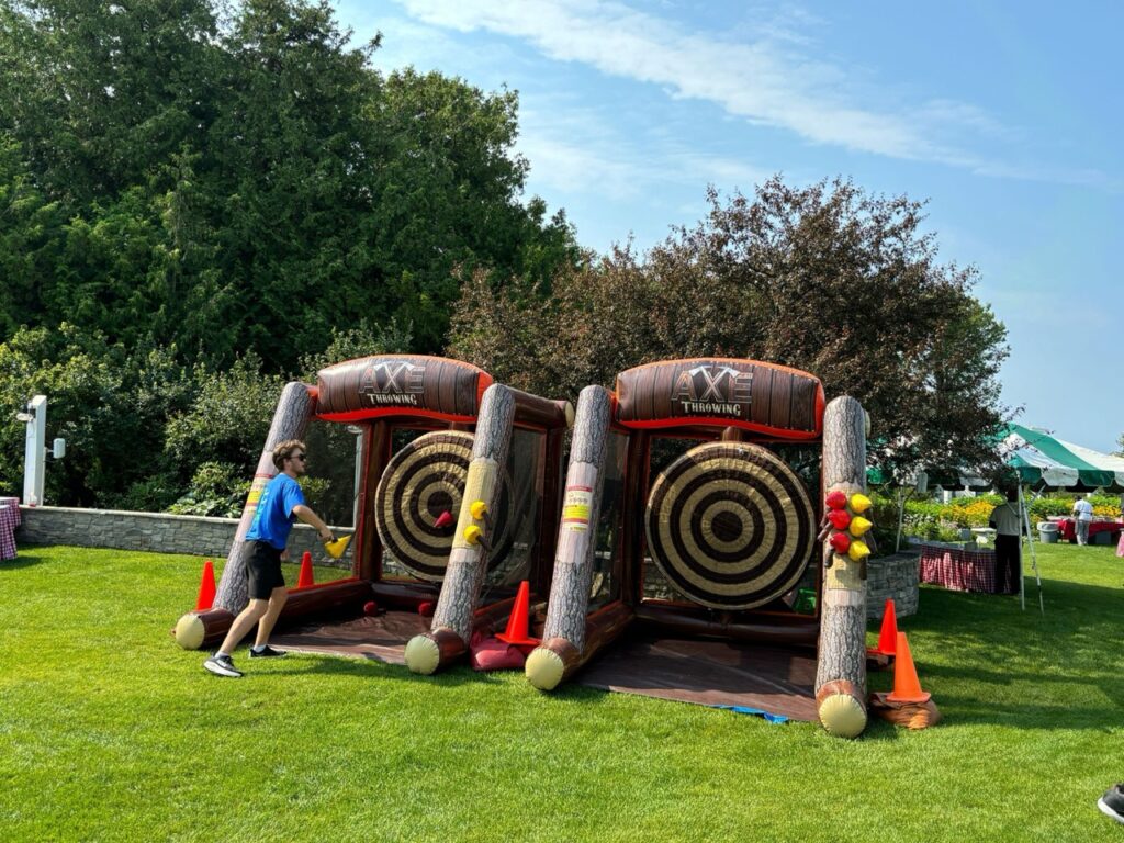axe throwing inflatable interactive