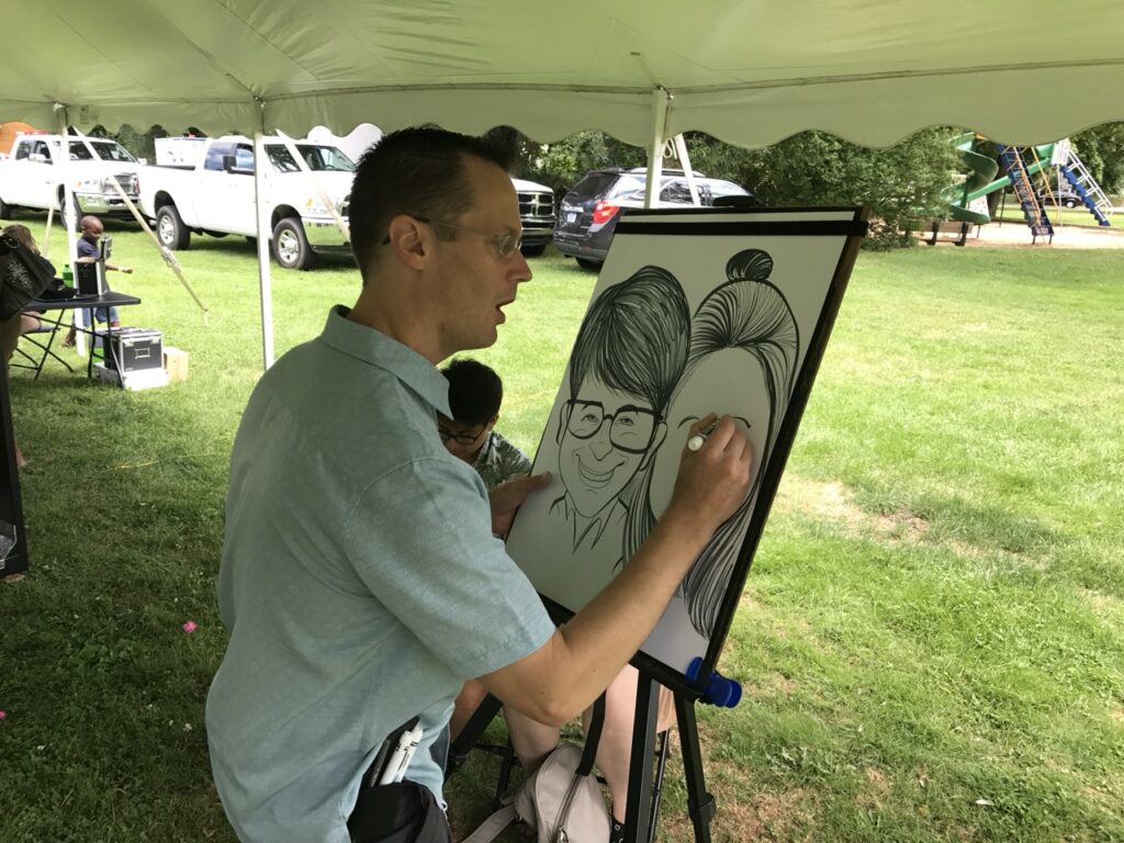 caricature artist drawing