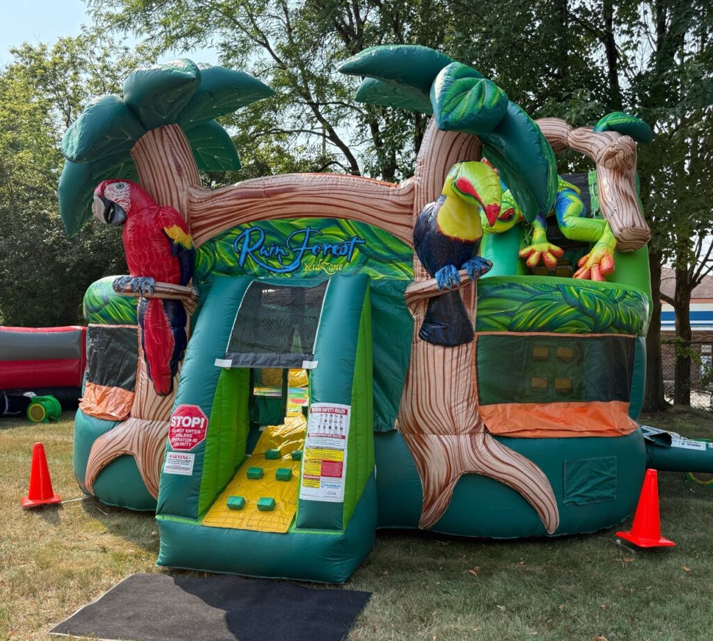 rainforest theme bounce house rental michigan