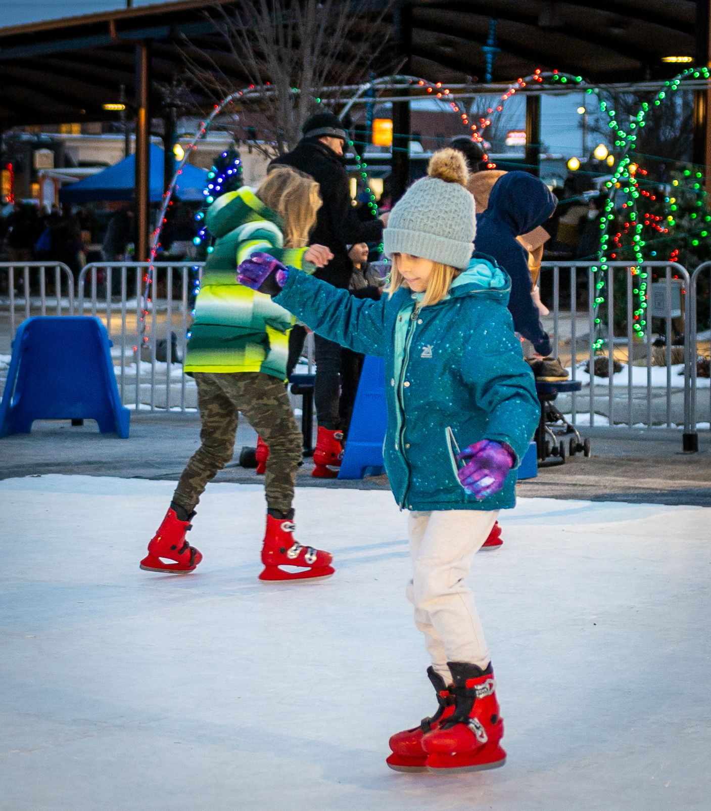 Kid On Synthetic Ice Skating Rink